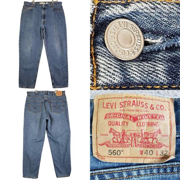 Vintage Levis Jeans 560 Comfort Fit Men’s Size 40x32 Y2K Medium Wash Blue - Picture 1 of 11